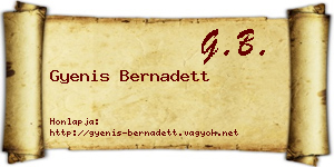 Gyenis Bernadett névjegykártya